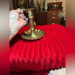 Gold Brass Candlestick Holder